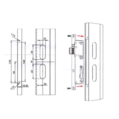 TRADEBASE Security Screen Door Barrier Lock Hinged without Cylinder - Image 4