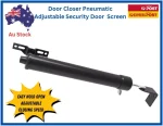 TRADEBASE Door Closer Pneumatic One Touch Adjust Universal Security Screen Closer Black