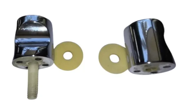 TRADEBASE Glass Door Knob Pull Push Handle Bathroom Shower Aluminum Alloy Silver Twin Pack - Image 3