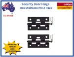 TRADEBASE Security Screen Door Hinges Heavy Duty -Stainless Pin- Black Twin Pack