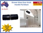 TRADEBASE Glass Door Knob Puller Push Handle Bathroom Shower Aluminum Alloy Black - Image 2