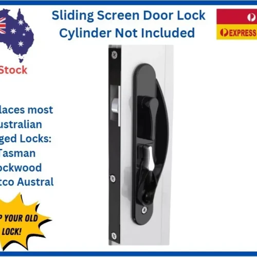 TRADEBASE Sliding Security Screen Barrier Door Lock | Black | Without Cylinder