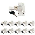 Window-Lock-White-Sash-Double-Hung-Cam-lock-Latch-keyed-alike 10pack