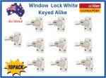 Window-Lock-White-Sash-Double-Hung-Keyed alike - 10 pack