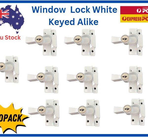 Window-Lock-White-Sash-Double-Hung-Keyed alike - 10 pack