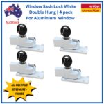 Window-Lock-double-Hung-Sash-White-keyed-alike-aluminium window-wide-base-narrow keeper plate-4pack