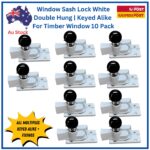 Window-Lock-double-Hung-Sash-White-keyed-alike-timber window-wide-base-10pack