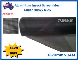 14m Roll x 1220mm Super Heavy Duty Aluminium Door Window Mesh Flyscreen 460 Micron Super Heavy Duty Durabilty