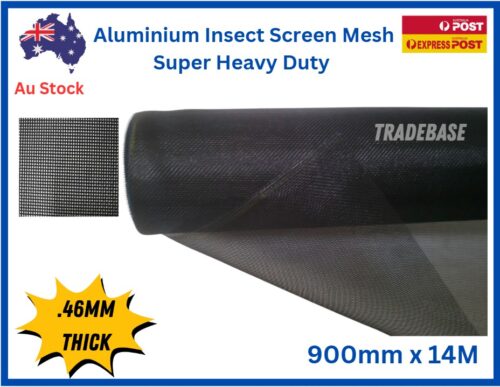14m Roll x 900mm Aluminium Door Window Mesh Flyscreen 460 Micron SUper Heavy Duty Durabilty