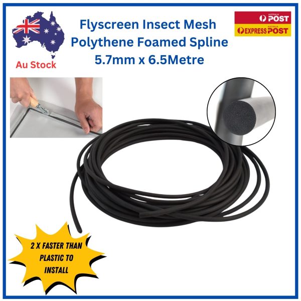 Spline-Flyscreen-Insect-mesh-ploythene-foamed-easy-install-5.7mm-6.5metre