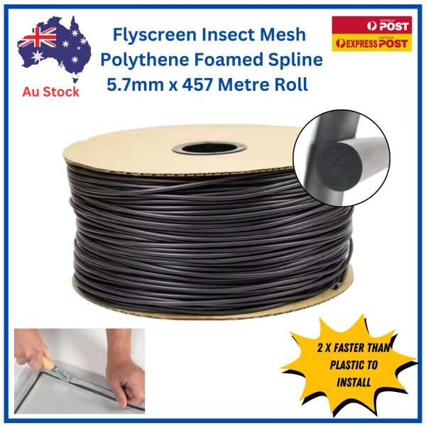 Spline-Flyscreen-Insect-mesh-ploythene-foamed-easy-install-roll-commercial-best-trade-quality-5.7mm-457metre