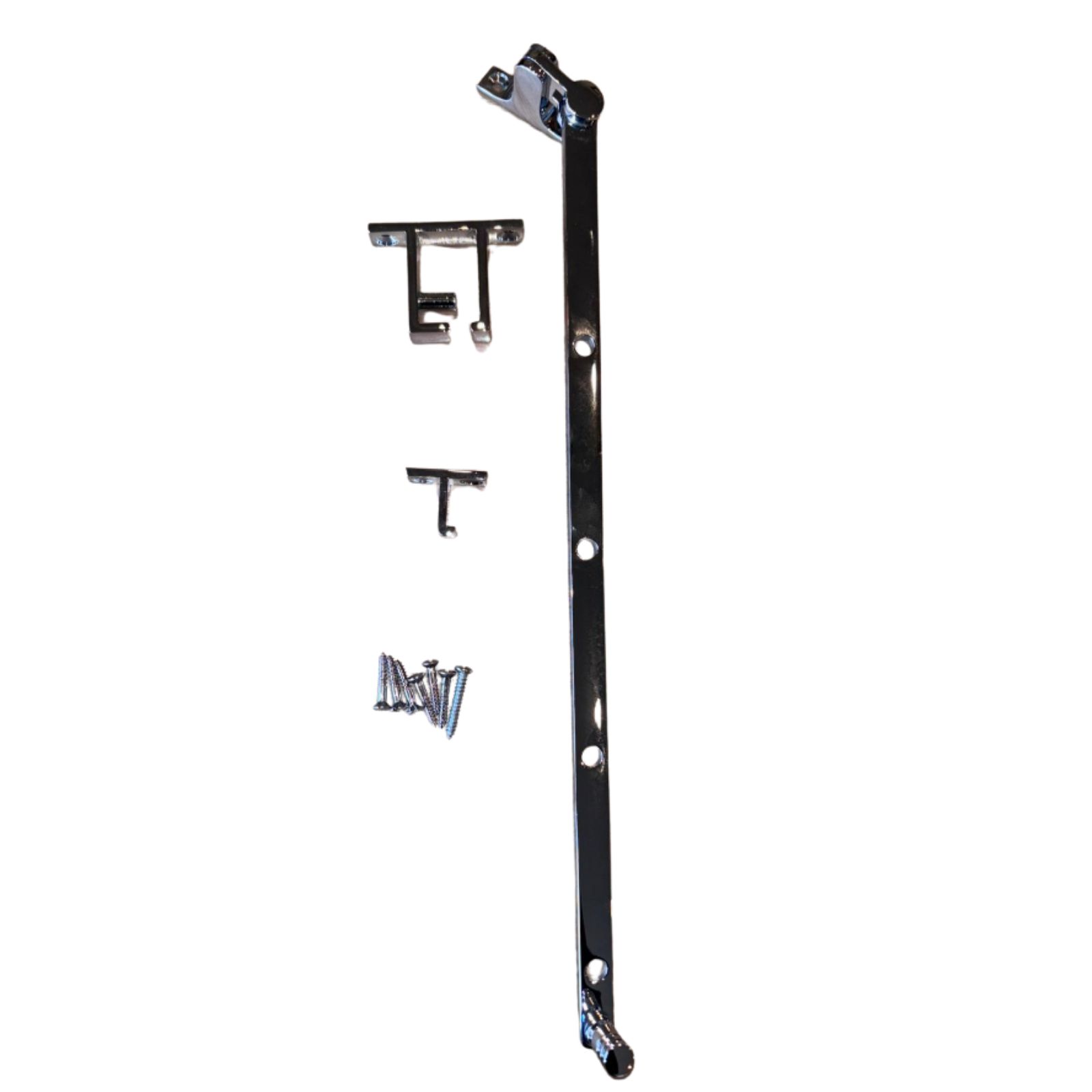Casement-stay-side-hung-window-kit-satin-chrome-300mm Casement Stay | Vertical Fix 300mm | Satin Chrome Kit - Image 1