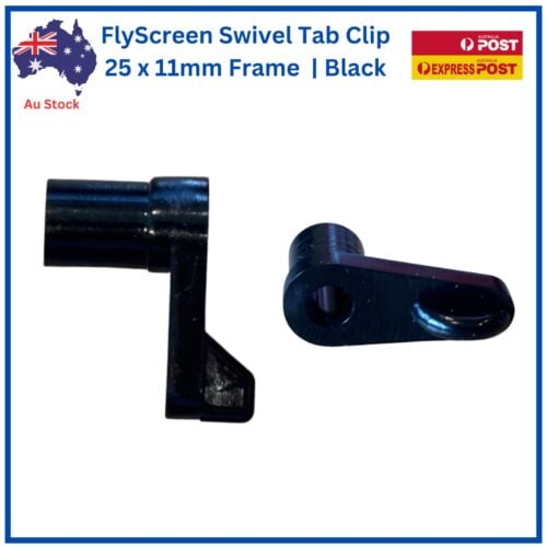 Flyscreen Swivel Clip | 25×11mm Offset | Black - Image 3