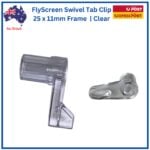 Flyscreen Swivel Clip | 25 × 11mm Offset | Clear - Image 3