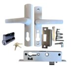 Security-door-screen-lock-hinged-replacement-with-cylinder-components-white
