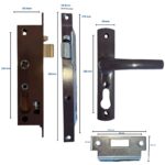 Security-door-screen-lock-hinged-replacement-with-cylinder-dimensions-brown