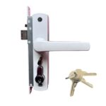Security-door-screen-lock-hinged-replacement-with-cylinder-white-with-snib