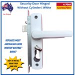 Security Screen Door Lock Hinged | White | Snib | Cylinder Not Included - Image 2