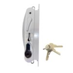 Sliding Security Door Lock | White | With Cylinder + 3 Keys