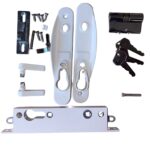 Sliding Security Door Lock | White | With Cylinder + 3 Keys - Image 2