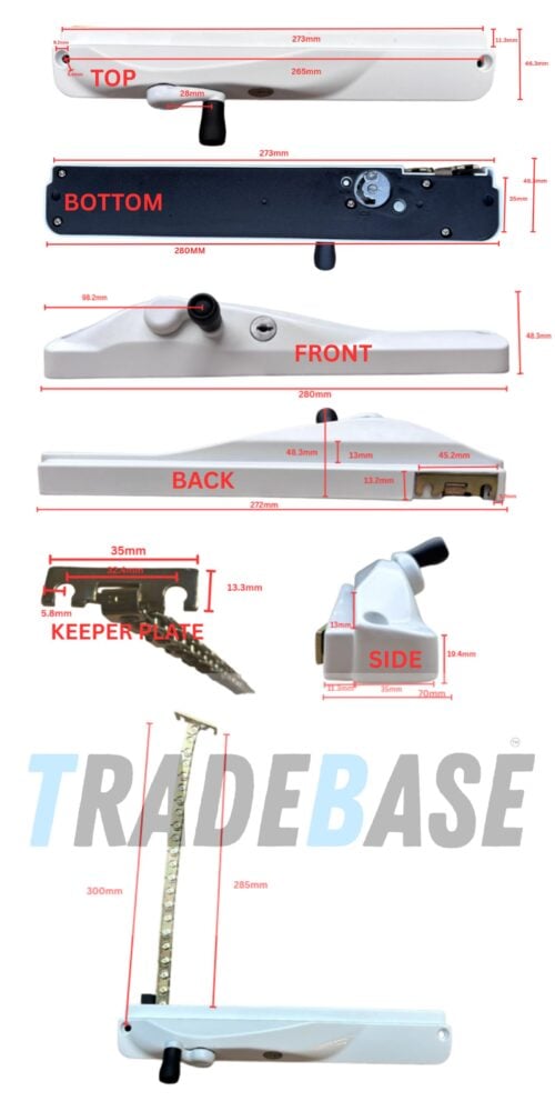 TRADEBASE Window Chain Winder Brown |  Lockable Left Hand - Image 4
