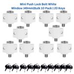 Mini Push Lock Door & Window Bolt | White | Bulk 10 Pack