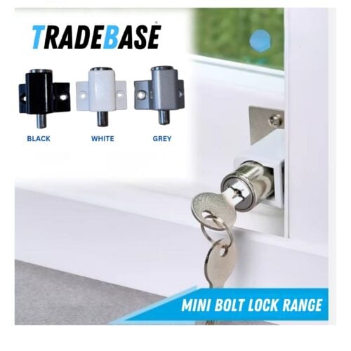 Mini Push Lock Door & Window Bolt | White | Bulk 10 Pack - Image 6