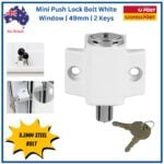 Mini Push Lock Door & Window Bolt | White | 4 Pack - Image 9