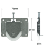 Sliding Carriage Wardrobe Robe Door Roller | Convex Wheel | Cupboard |Screen | Glass |  20 Pack - Image 3