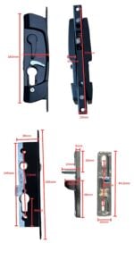Sliding Security Barrier Door Lock | Black | Non Keyed - Image 3