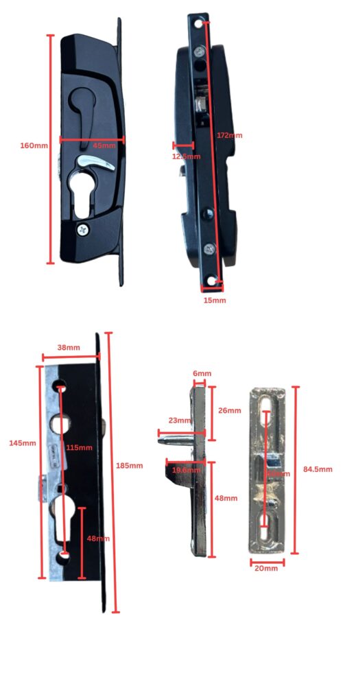 Sliding Security Barrier Door Lock | Black | Non Keyed - Image 3