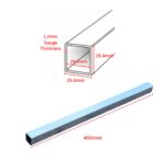 Aluminium Square Tube 25 x 25mm 1.2mm Gauge | Anodised Silver - 450mm - Image 5