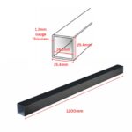 Aluminium Square Tube 25 x 25mm 1.2mm Gauge | Black - 1200mm - Image 4