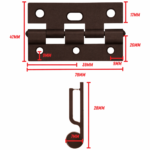 TRADEBASE Security Screen Door Hinges Heavy Duty  | Stainless Pin |  Brown Triple Pack - Image 3