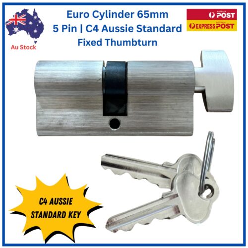 Euro Cylinder with Thumbturn 65mm 5-Pin C4 - Image 6